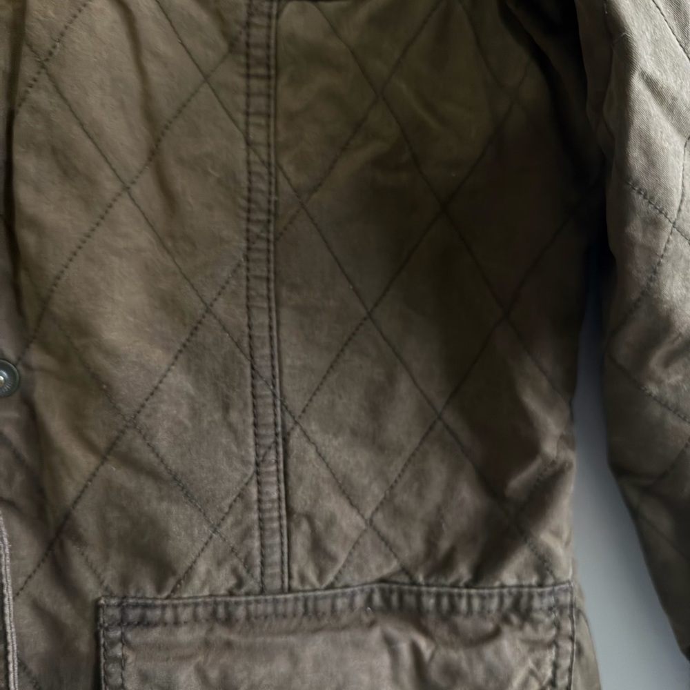 Barbour Olive Quilted Field Jacket size 6 - Picture 3 of 7